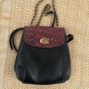 Elegant Black and Red Women's Bag